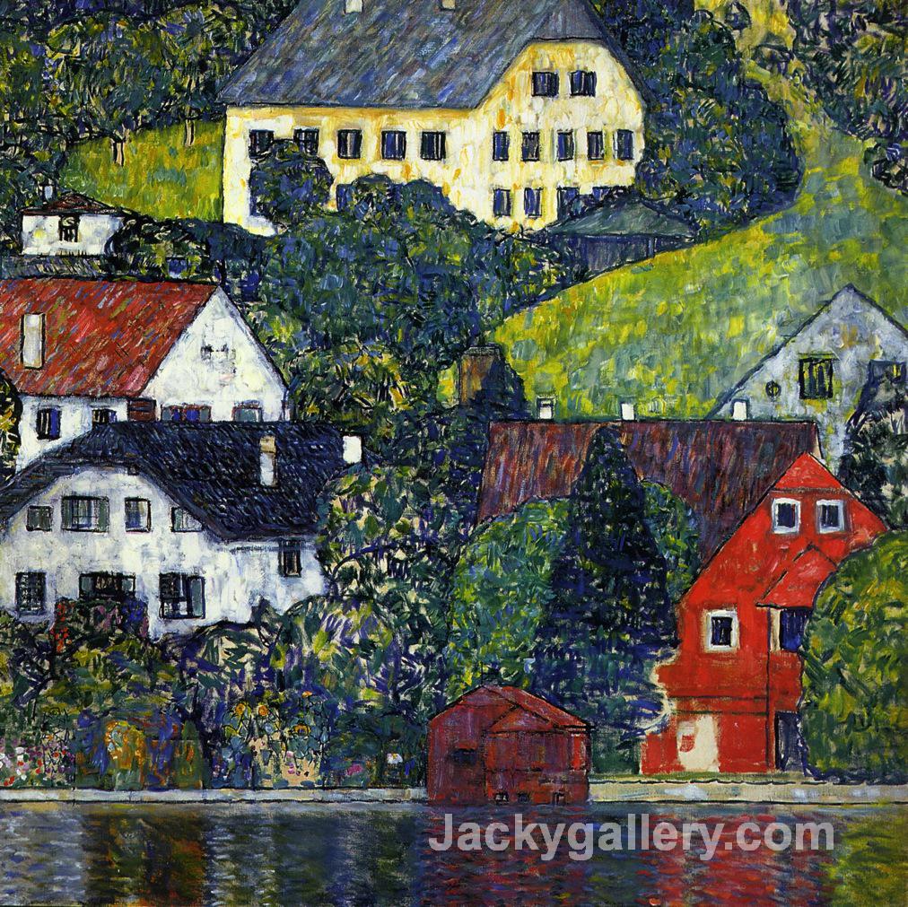 Houses at Unterach on the Attersee by Gustav Klimt paintings reproduction